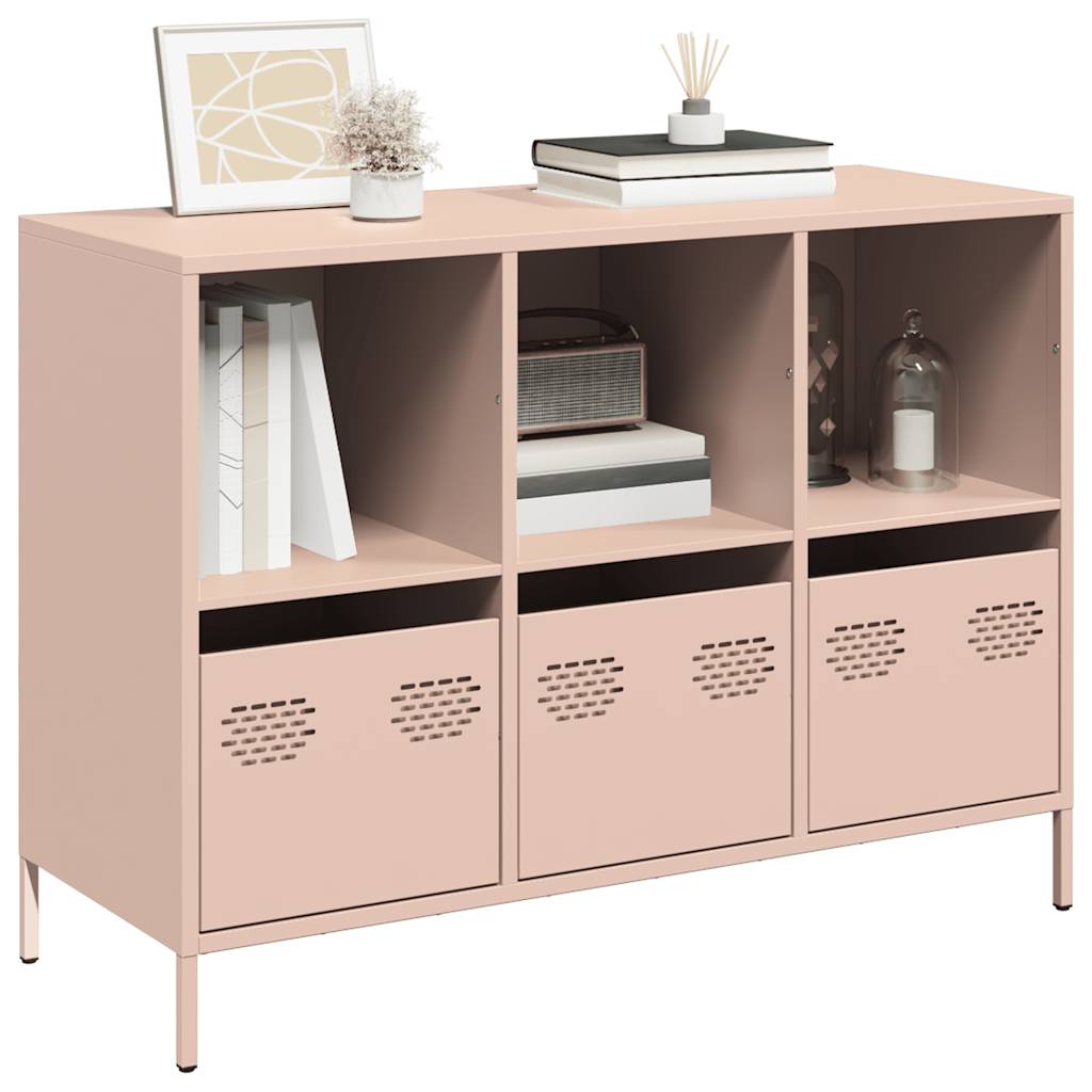 Dressoir 101,5x39x73,5 cm koudgewalst staal roze