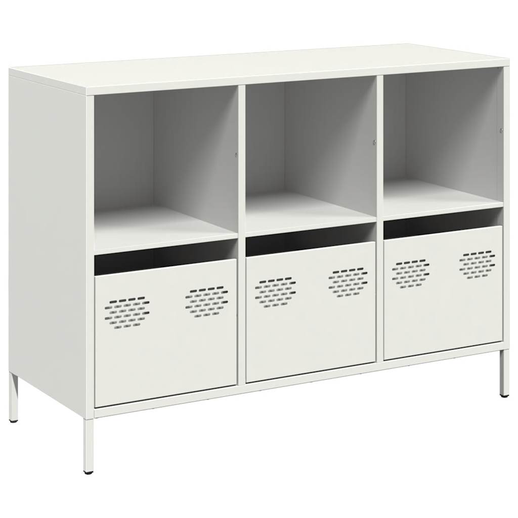 Dressoir 101,5x39x73,5 cm koudgewalst staal wit