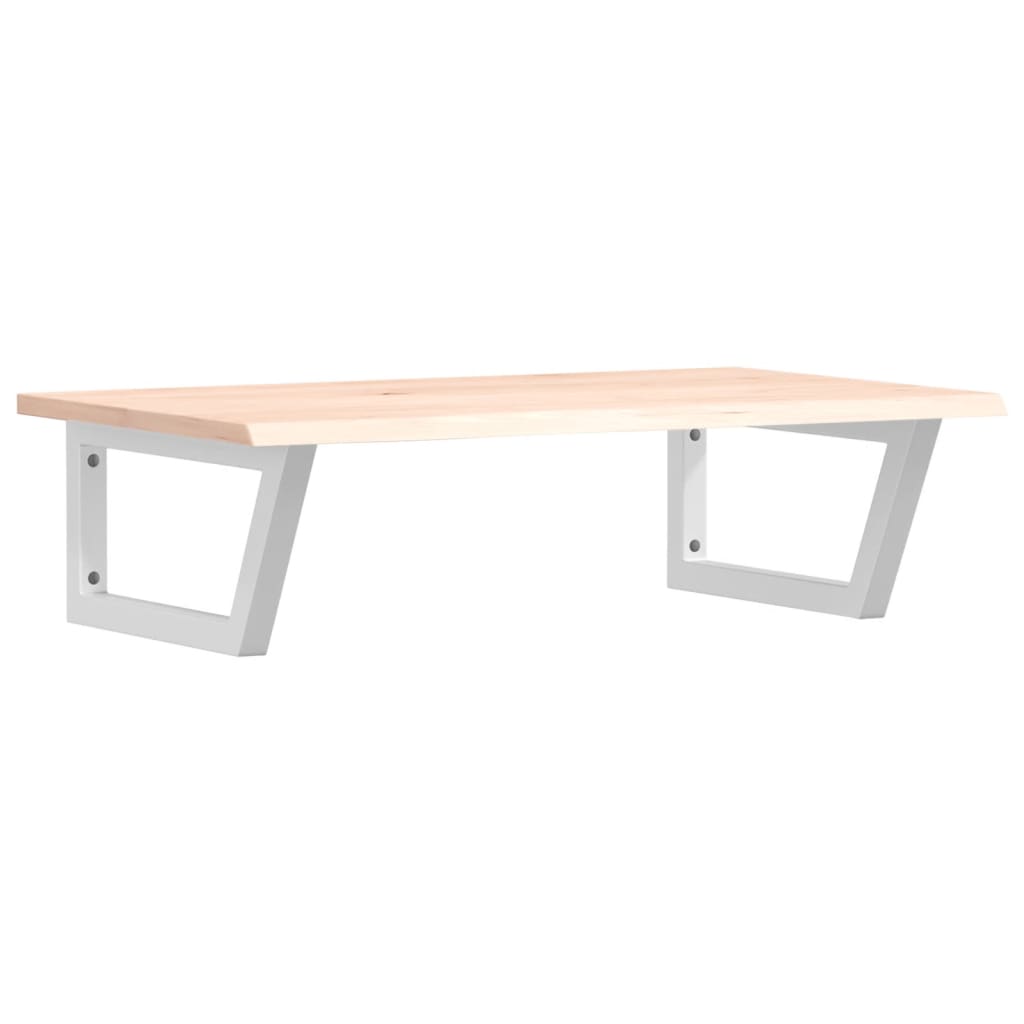 Badkamer Wandschap Staal En Massief Eikenhout 1 80 x 50 x 2 cm Bruin en wit