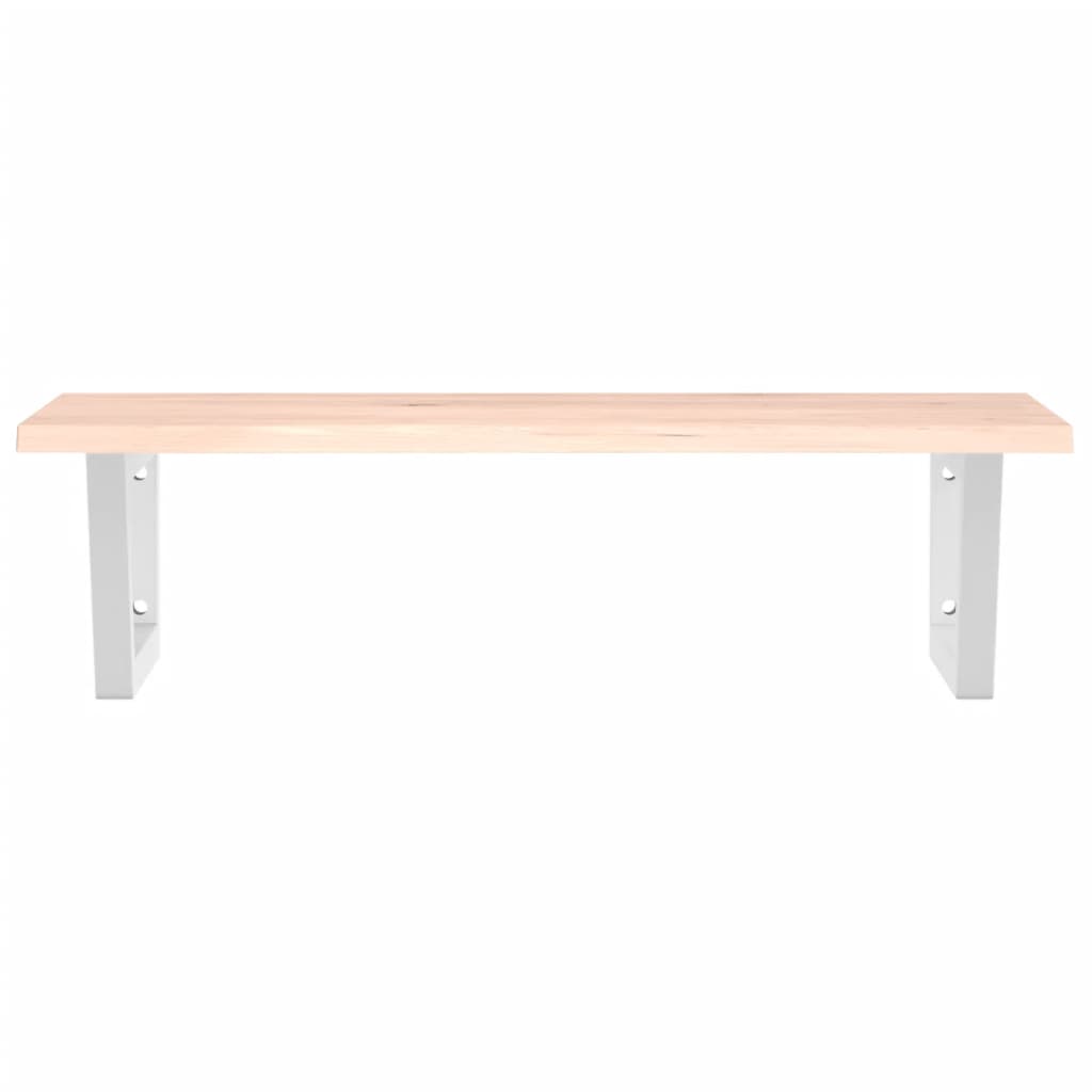 Badkamer Wandschap Staal En Massief Eikenhout 1 80 x 50 x 2 cm Bruin en wit