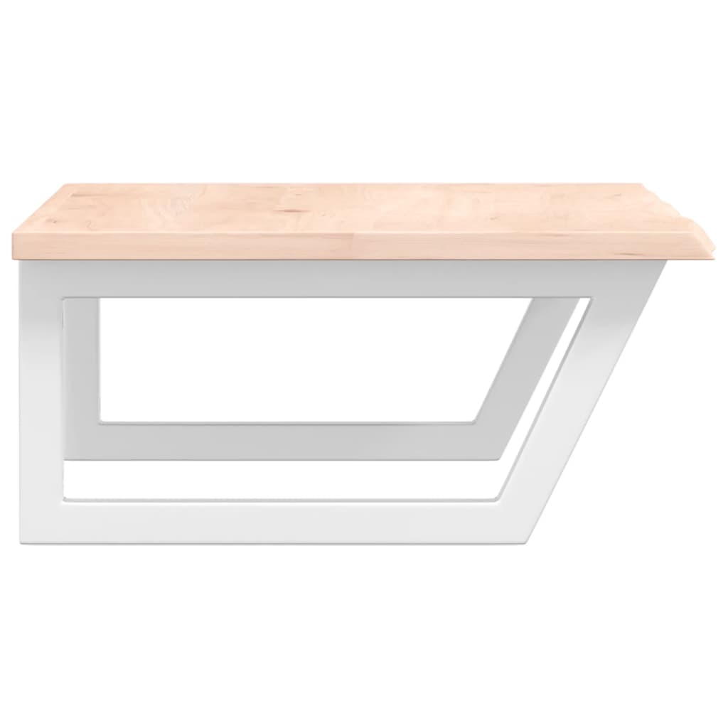 Badkamer Wandschap Staal En Massief Eikenhout 1 80 x 50 x 2 cm Bruin en wit