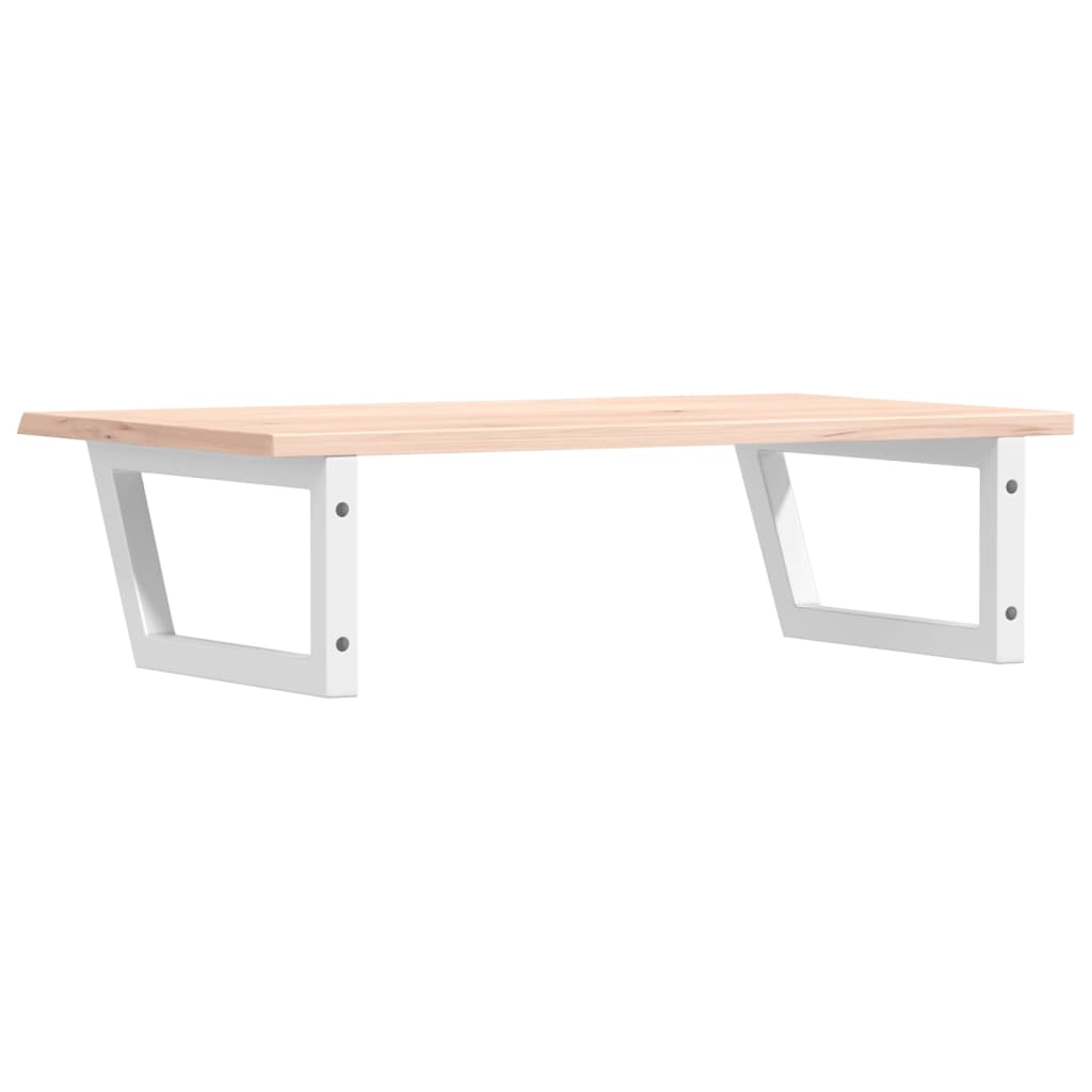 Badkamer Wandschap Staal En Massief Eikenhout 1 80 x 50 x 2 cm Bruin en wit