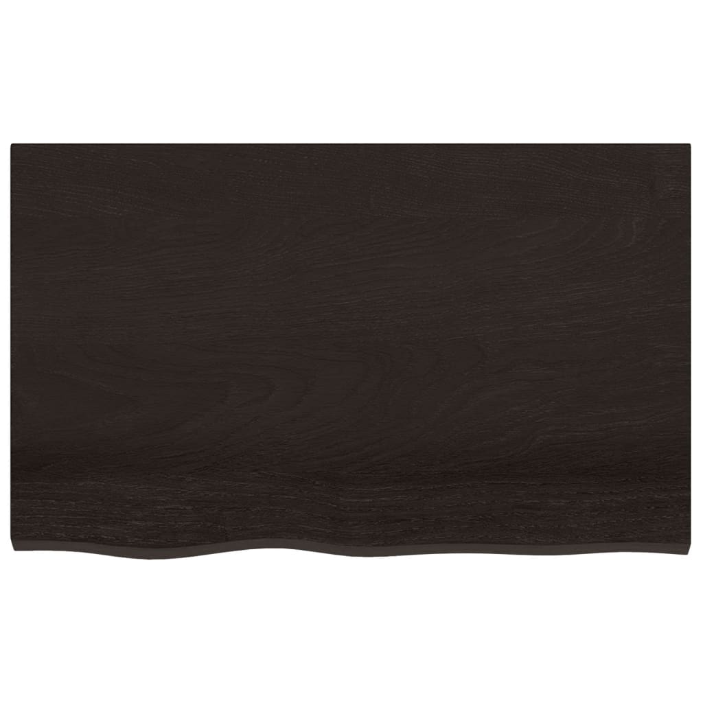 Badkamer Wandschap Staal En Massief Eikenhout 1 80 x 50 x 2 cm Donkerbruin en wit