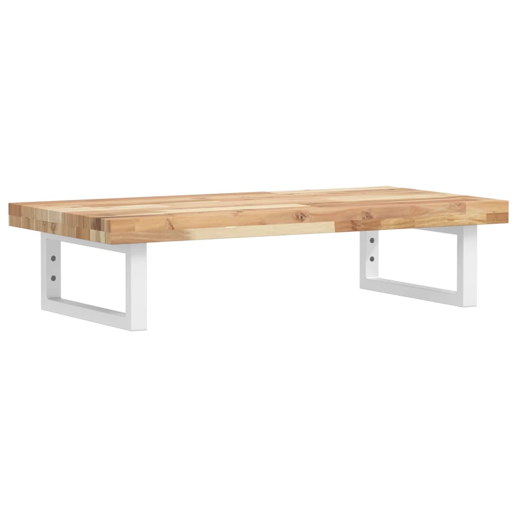 Badkamer Wandschap Staal En Massief Acaciahout 1 80 x 40 x 4 cm Bruin en wit