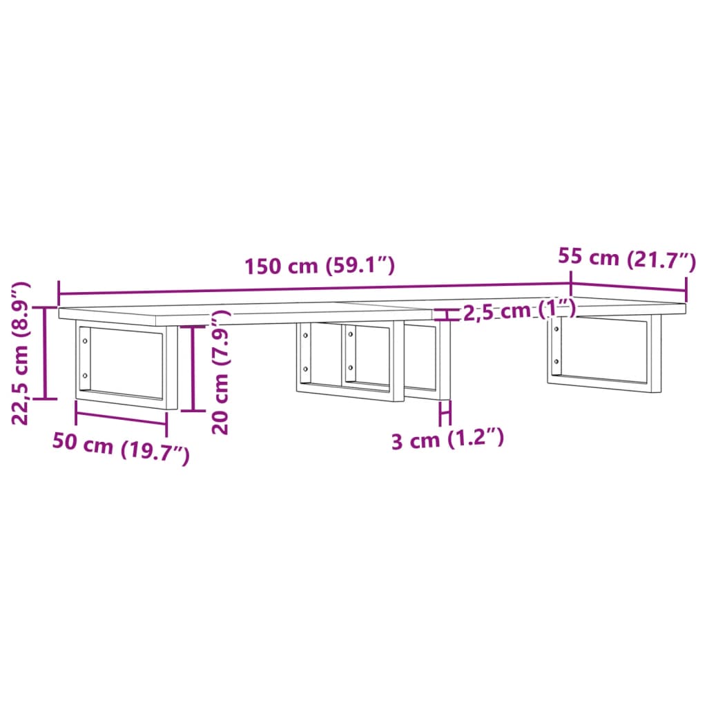 Badkamer wandschap staal en massief beukenhout