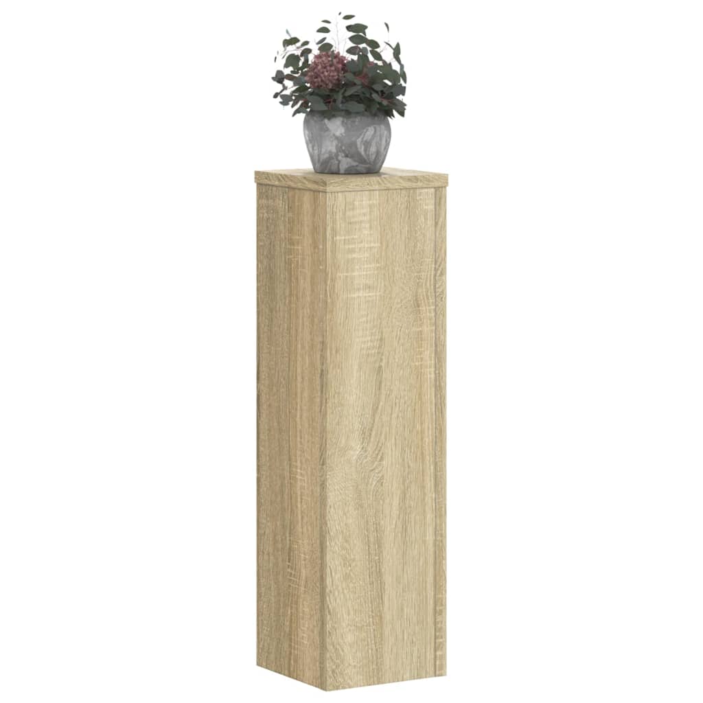 Plantenstandaards 2 st 17x17x60 cm bewerkt hout sonoma eiken