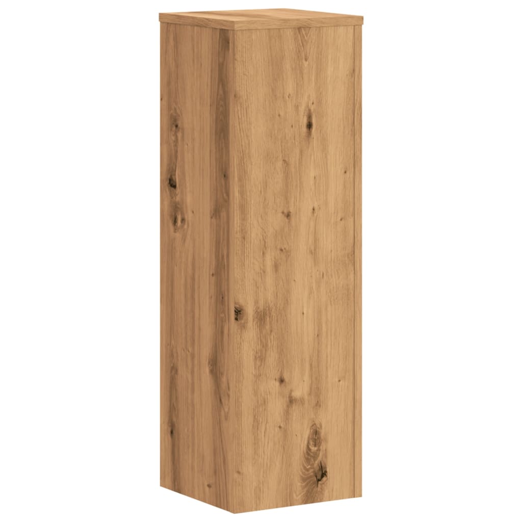 Plantenstandaards 2 st 25x25x80 cm hout artisanaal eikenkleurig