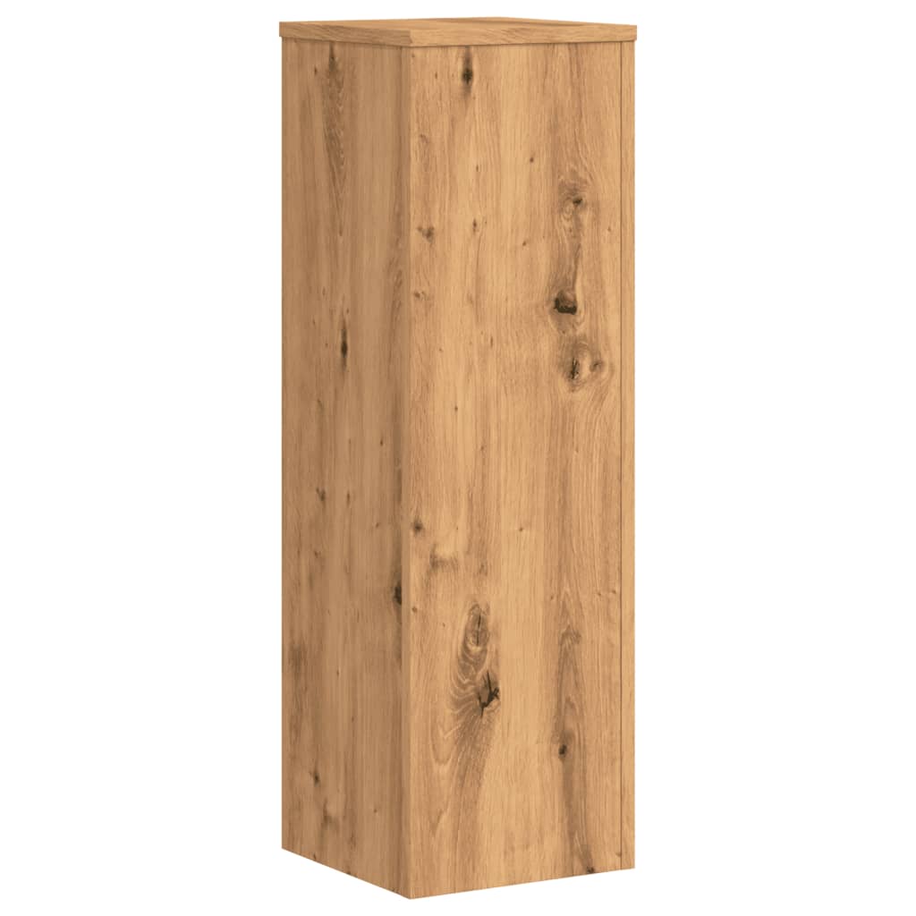 Plantenstandaards 2 st 25x25x80 cm hout artisanaal eikenkleurig
