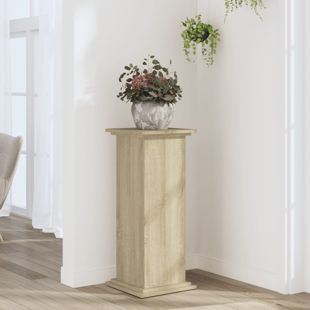 Plantenstandaard 33x33x80 cm bewerkt hout sonoma eikenkleurig