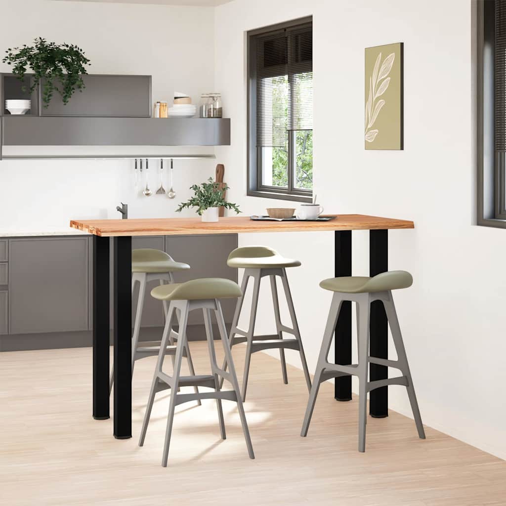 Bartafel Met Natuurlijke Rand 180X80X Massief Eikenhout Zwart 112 cm 180 cm