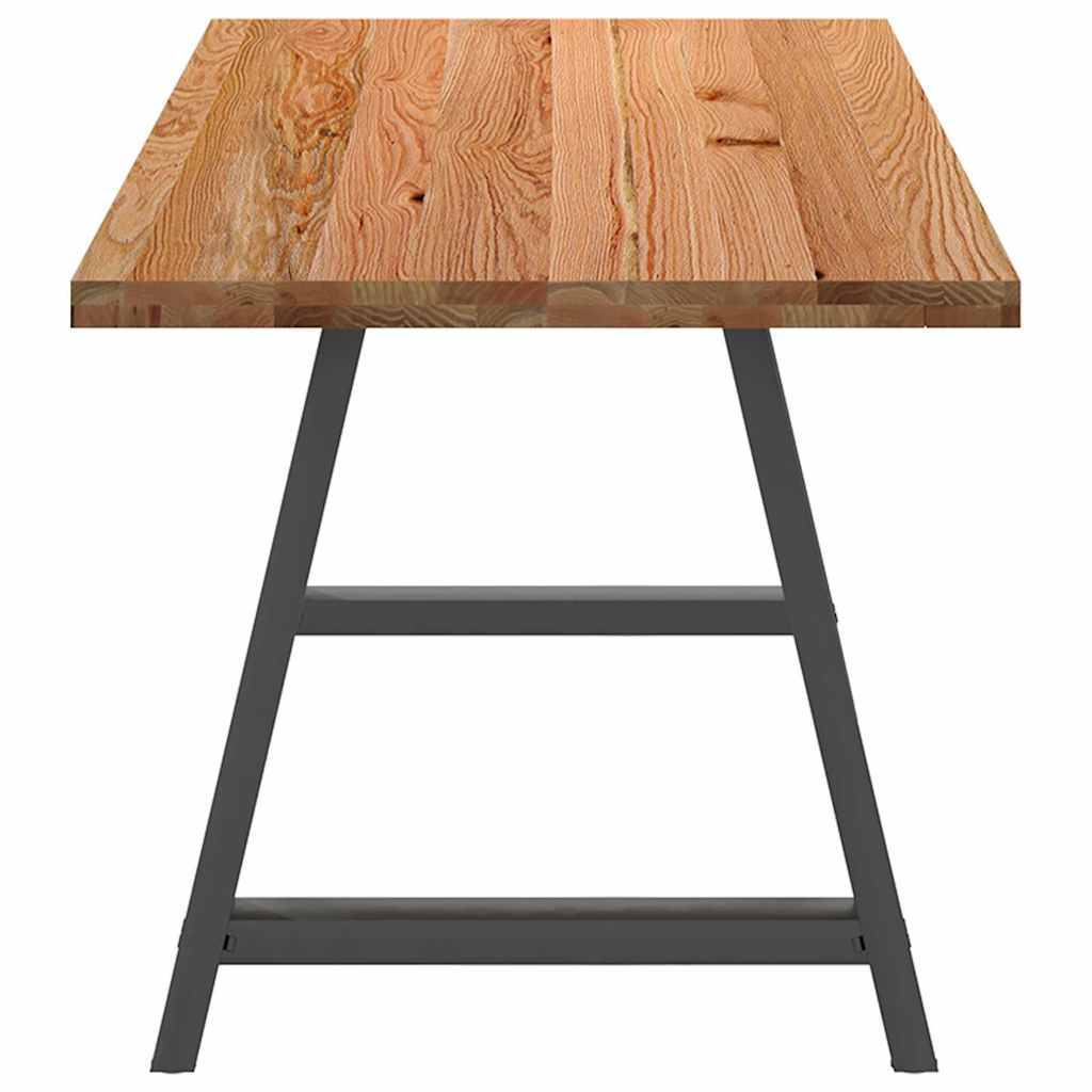 Eettafel rechthoekig 200x80x74 cm massief eikenhout lichtbruin