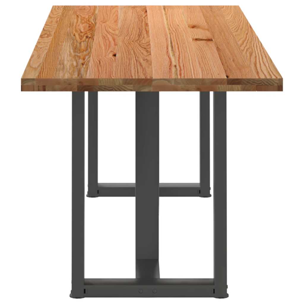 Eettafel rechthoekig 200x80x74 cm massief eikenhout lichtbruin