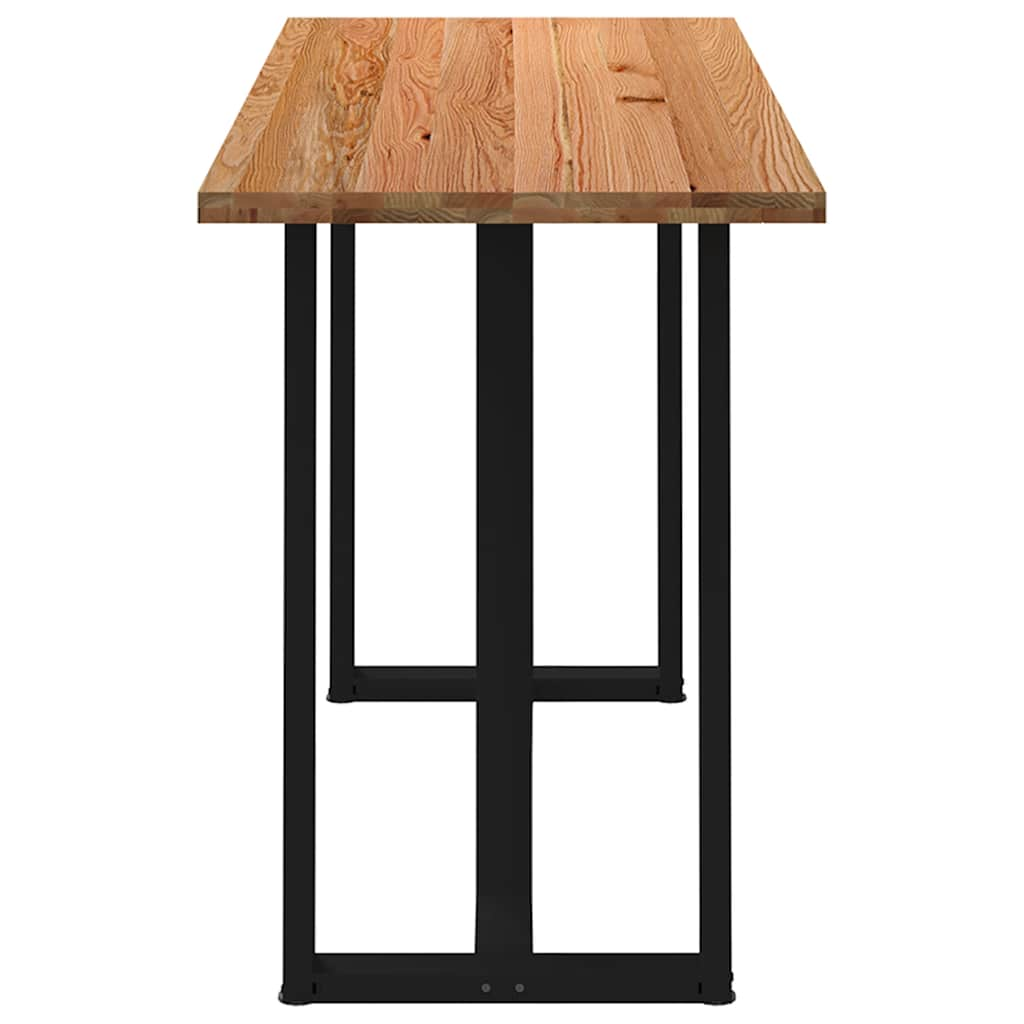 Eettafel rechthoekig 200x80x112 cm massief eikenhout lichtbruin