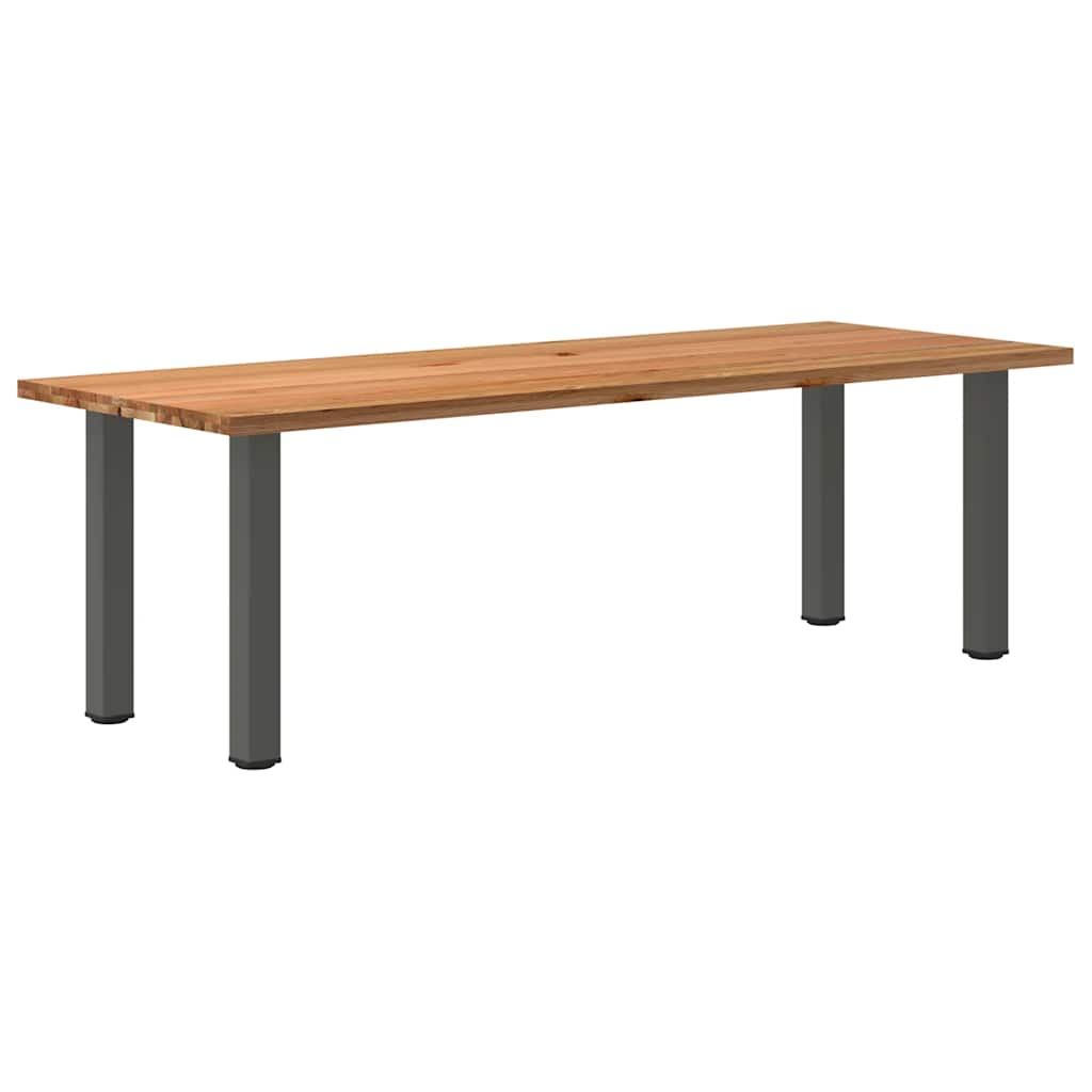 Eettafel rechthoekig 240x90x74 cm massief eikenhout lichtbruin