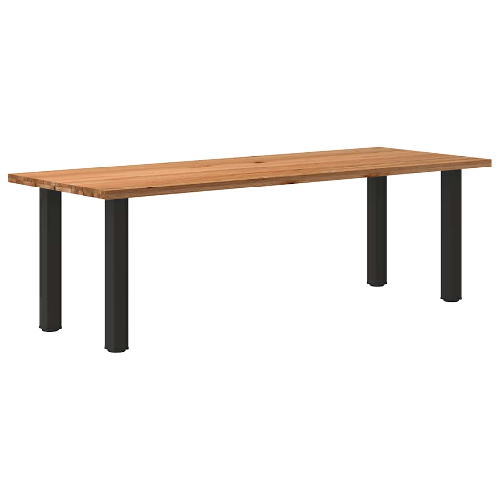 Eettafel rechthoekig 240x90x74 cm massief eikenhout lichtbruin