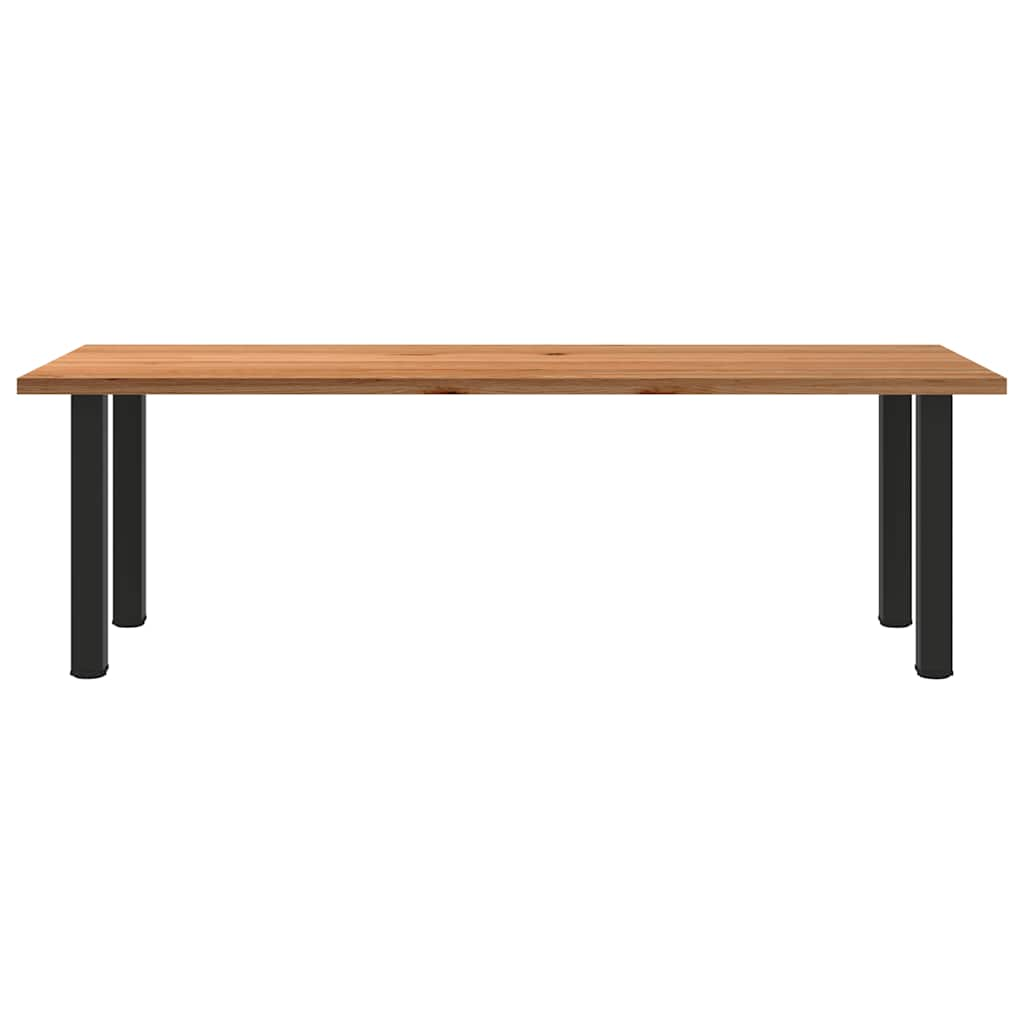 Eettafel rechthoekig 240x90x74 cm massief eikenhout lichtbruin