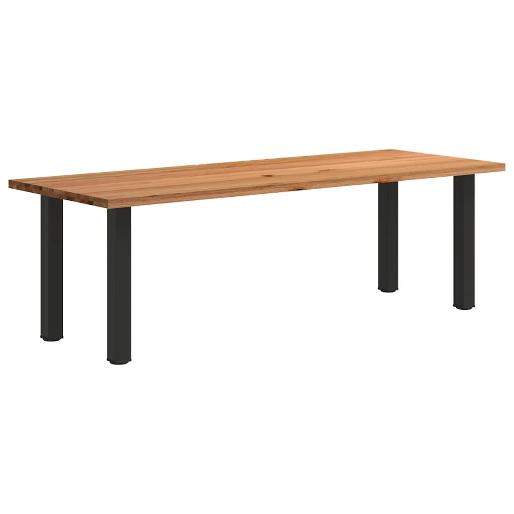 Eettafel rechthoekig 240x90x74 cm massief eikenhout lichtbruin