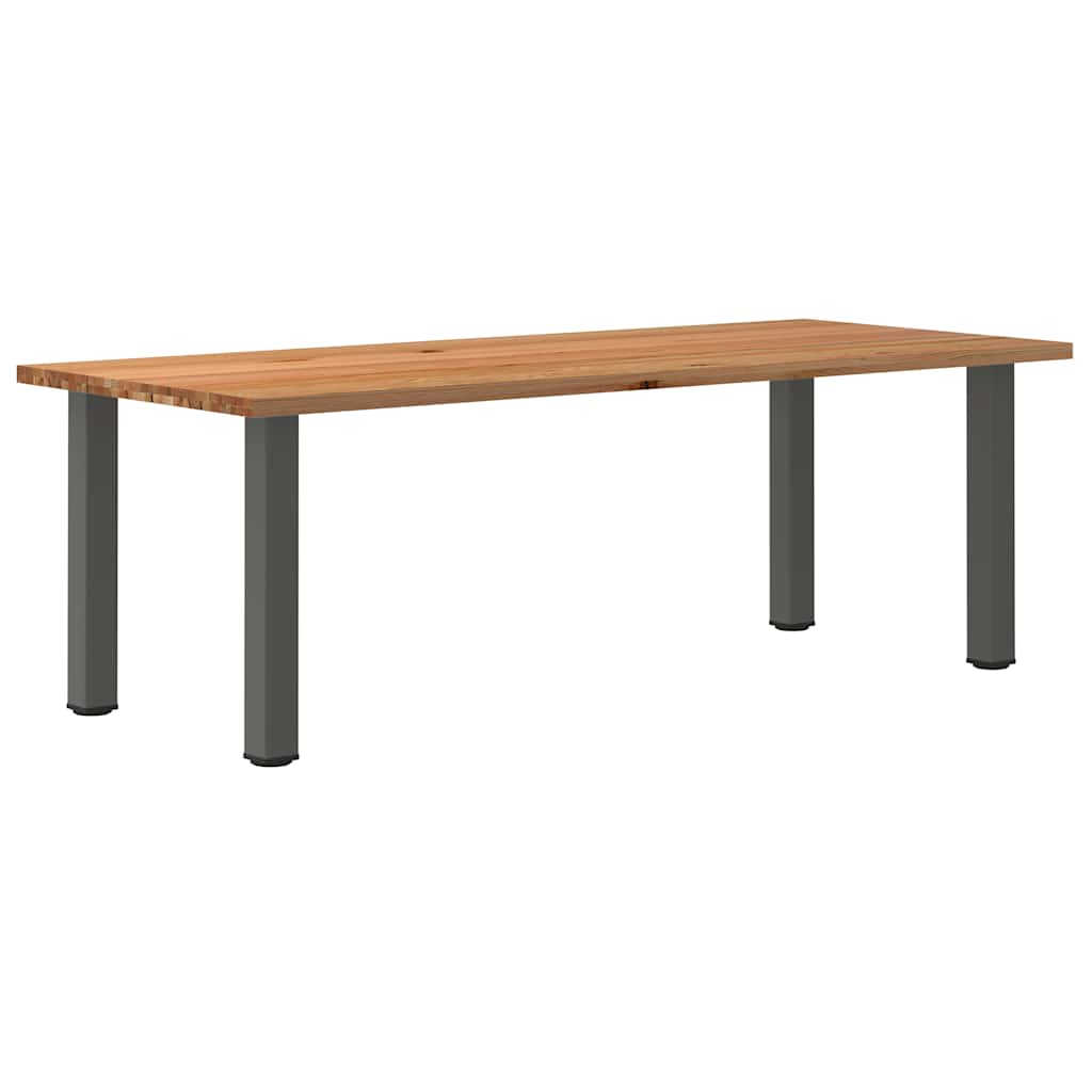 Eettafel rechthoekig 240x100x74 cm massief eikenhout lichtbruin