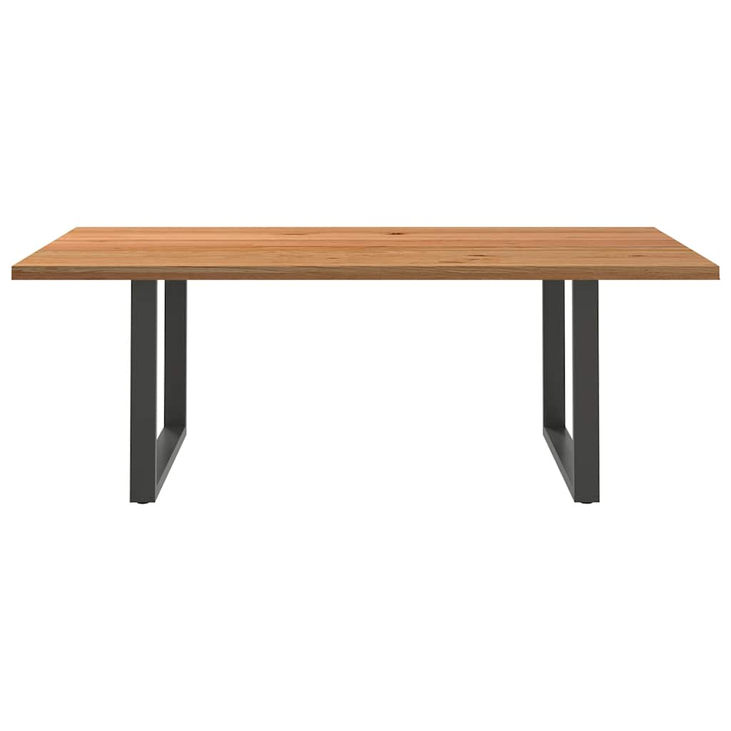 Eettafel rechthoekig 220x120x74 cm massief eikenhout lichtbruin