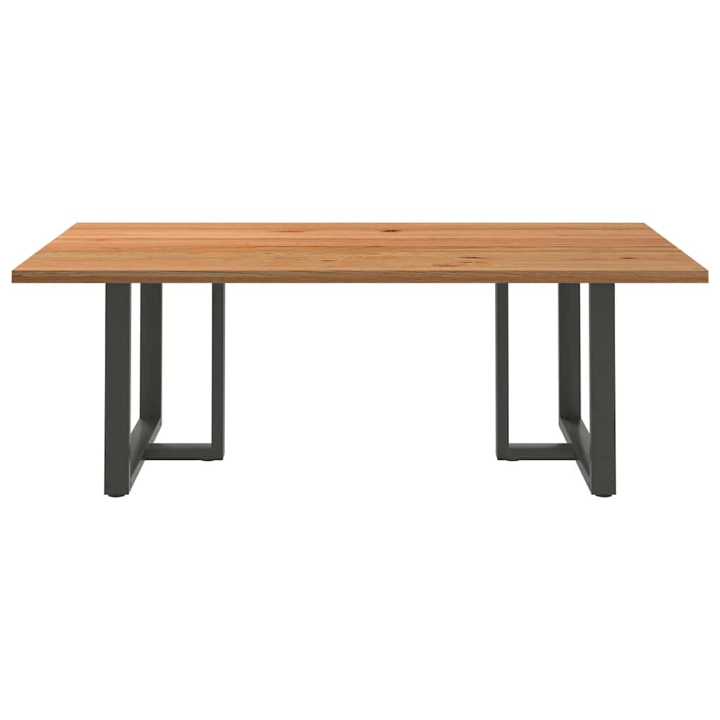 Eettafel rechthoekig 220x120x74 cm massief eikenhout lichtbruin