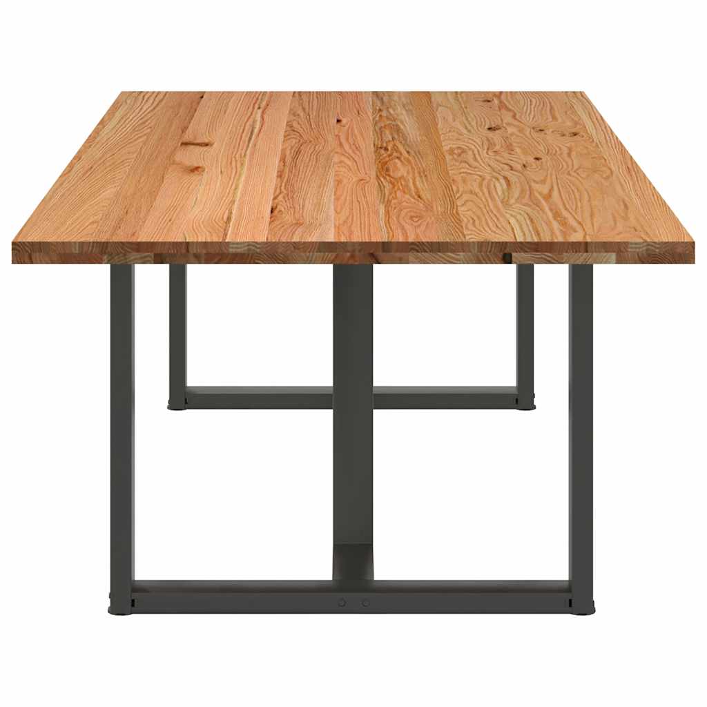 Eettafel rechthoekig 220x120x74 cm massief eikenhout lichtbruin