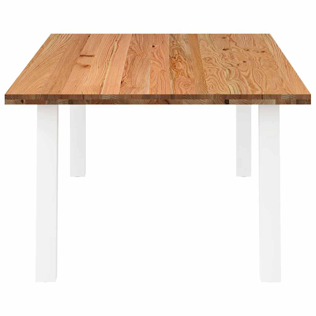 Eettafel rechthoekig 220x120x74 cm massief eikenhout lichtbruin