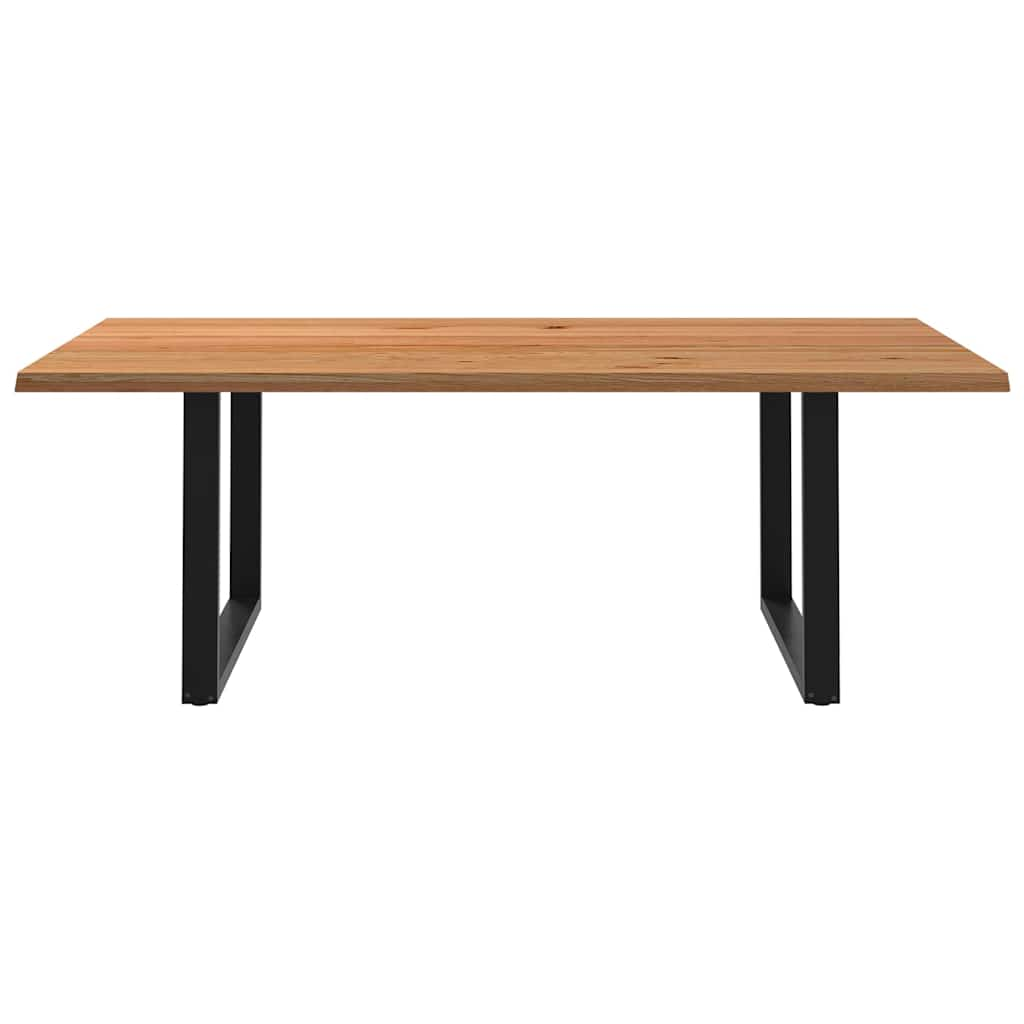 Eettafel rechthoekig 220x120x74 cm massief eikenhout lichtbruin