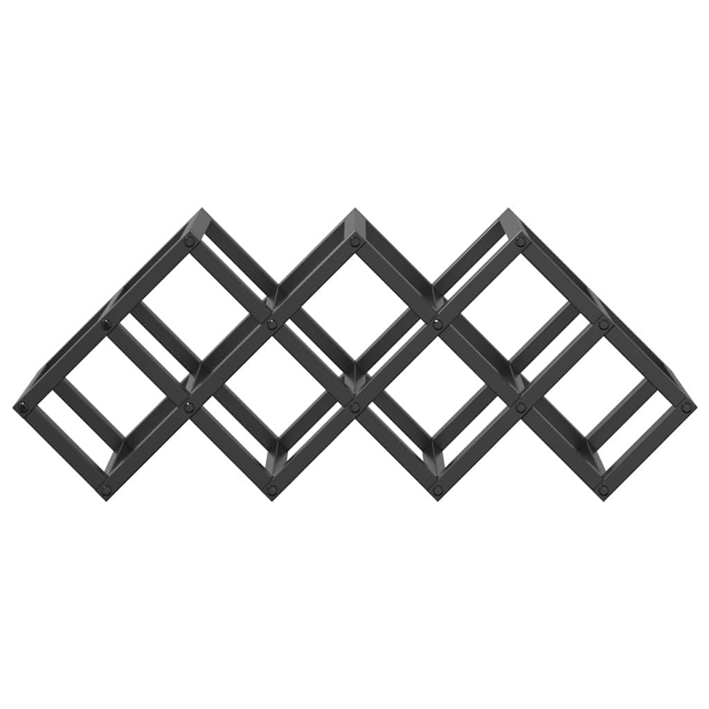 Wijnrek Zwart 63 x 16.5 x 25 cm Gepoedercoat staal