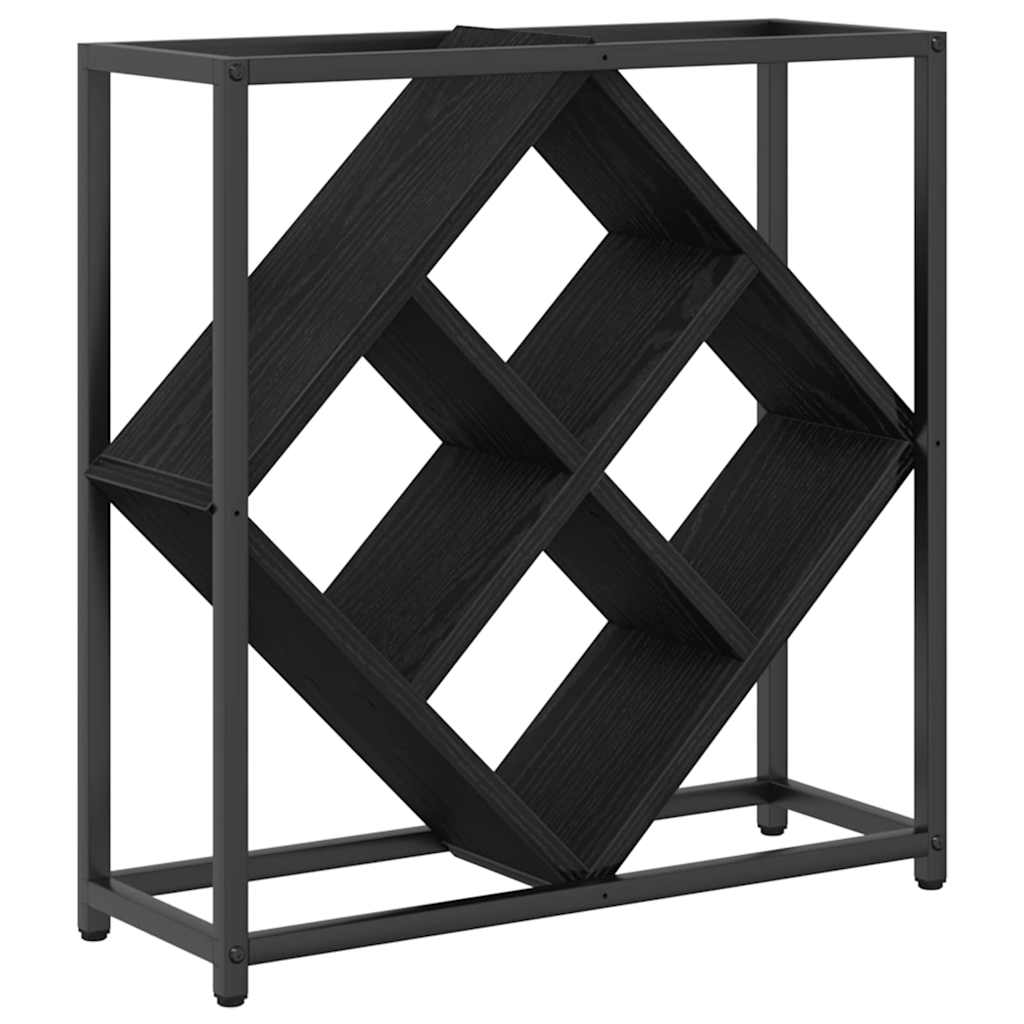 Wijnrek Zwart eiken 51 x 18 x 52.5 cm Bewerkt hout