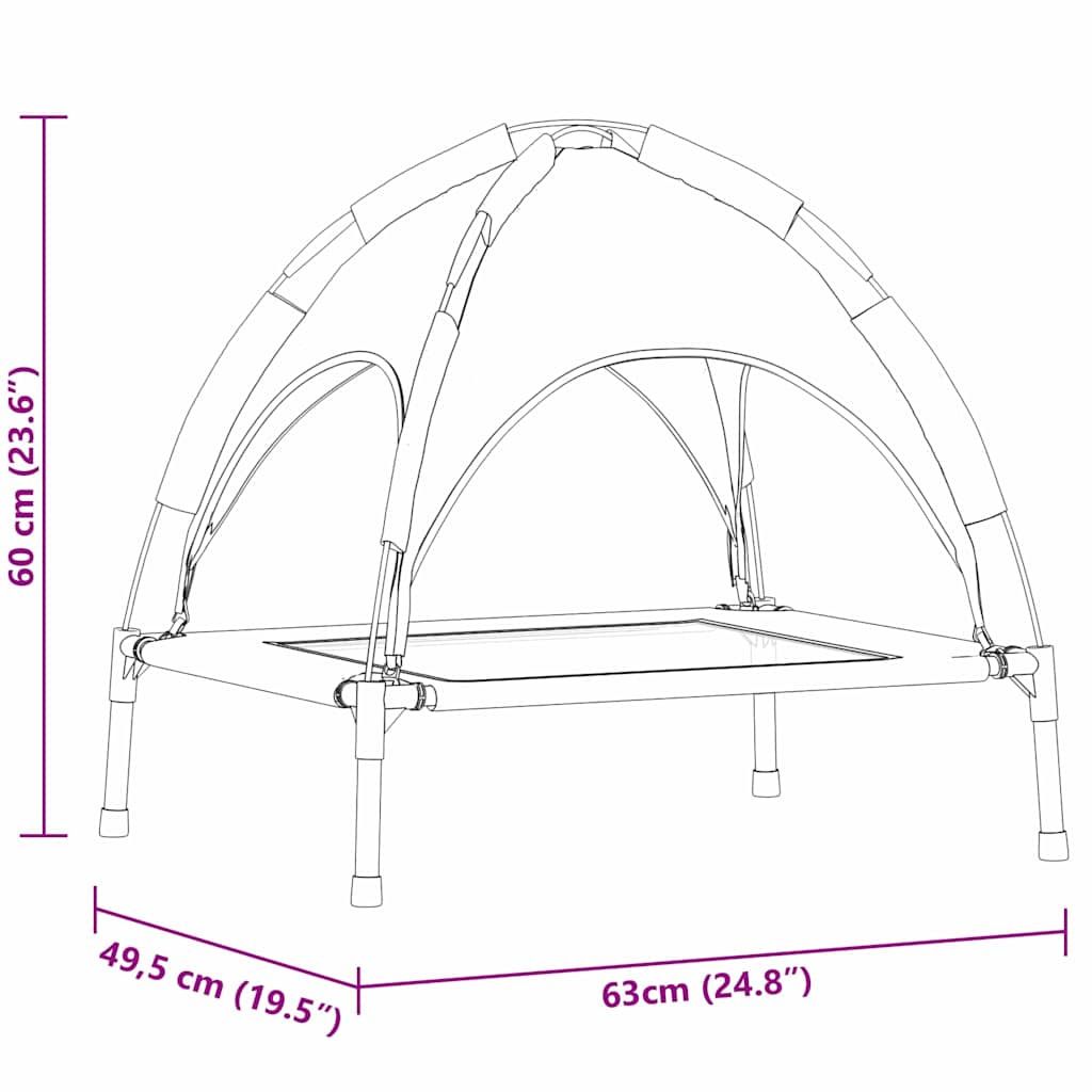 Hondenbed Zwart s Staal