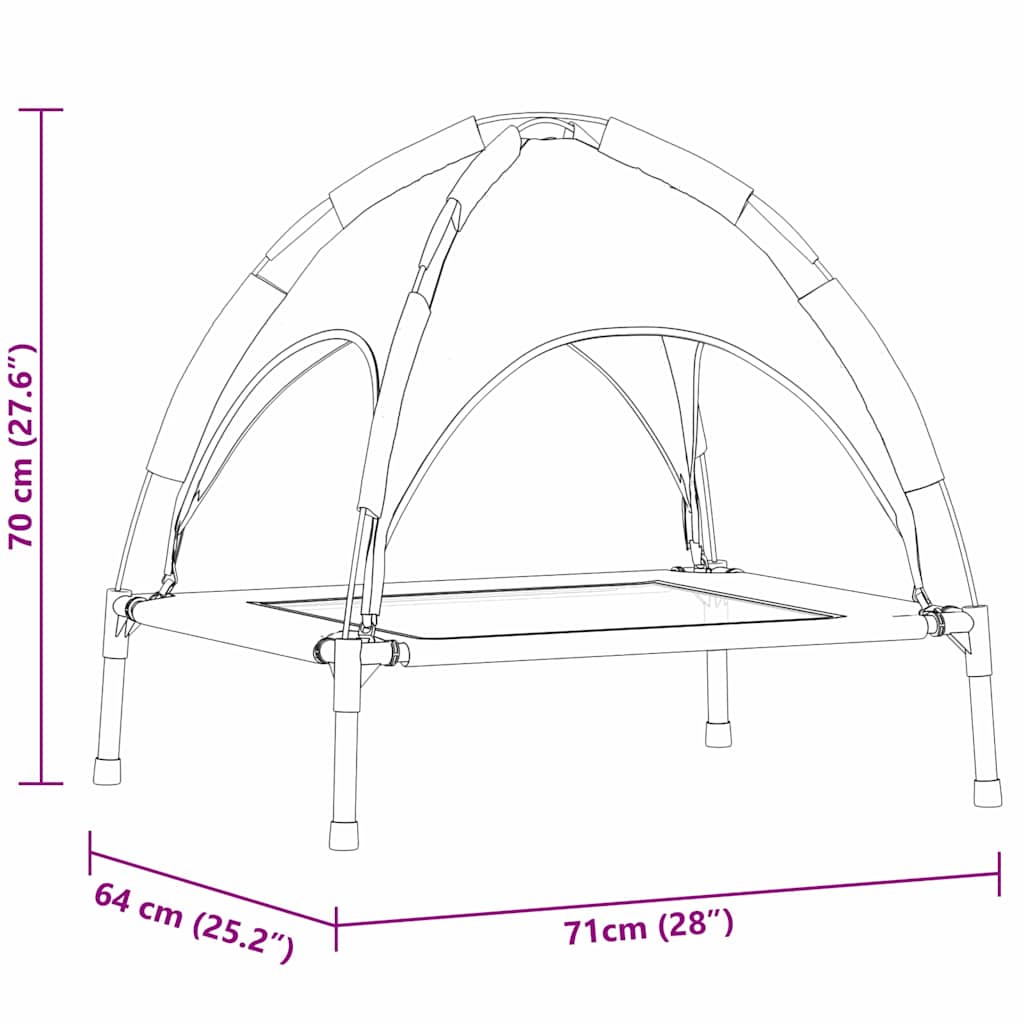Hondenbed Zilvergrijs m Staal