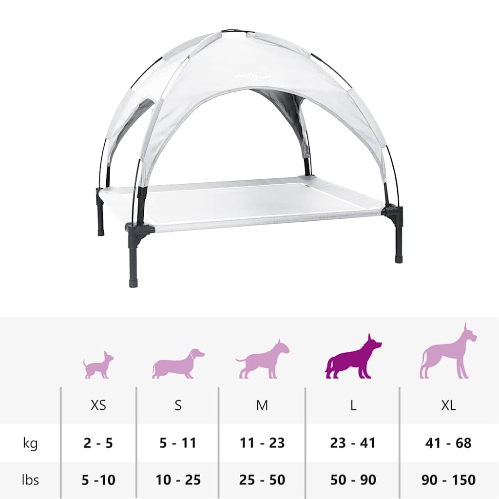 Hondenbed Zilvergrijs l Staal