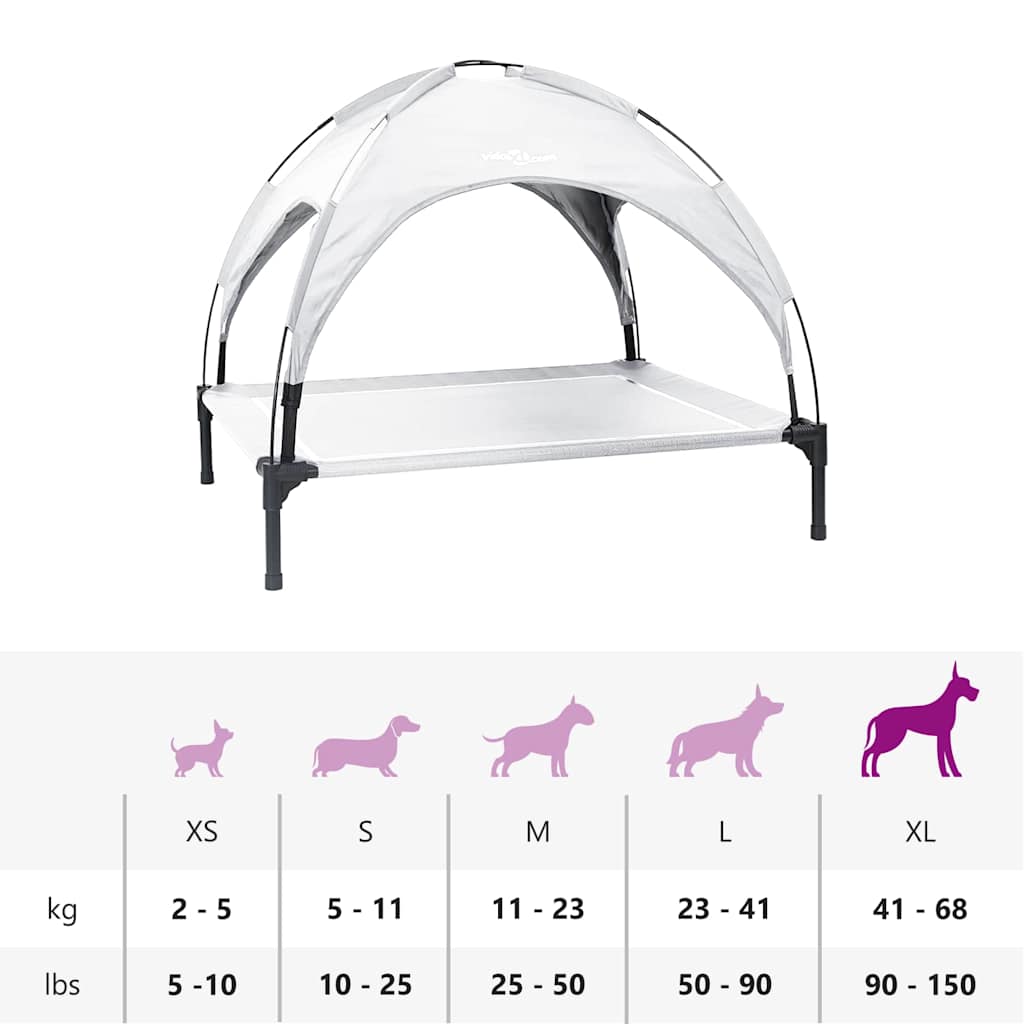 Hondenbed Zilvergrijs xl Staal