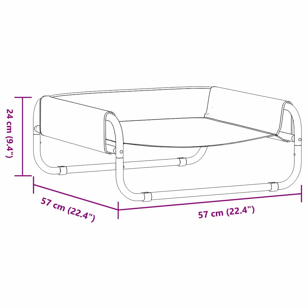 Hondenbed Lichtgrijs s Oxford Stof en Staal