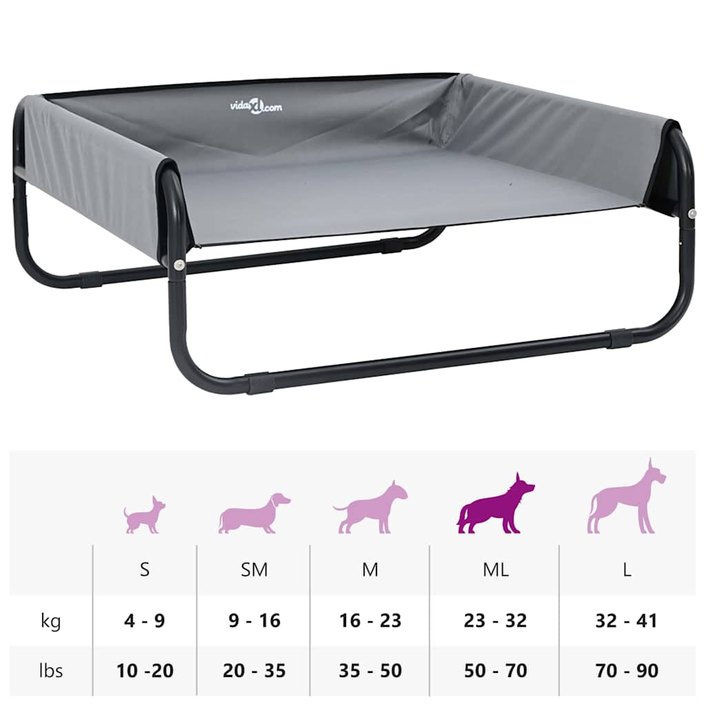 Hondenbed Lichtgrijs ML Oxford Stof en Staal