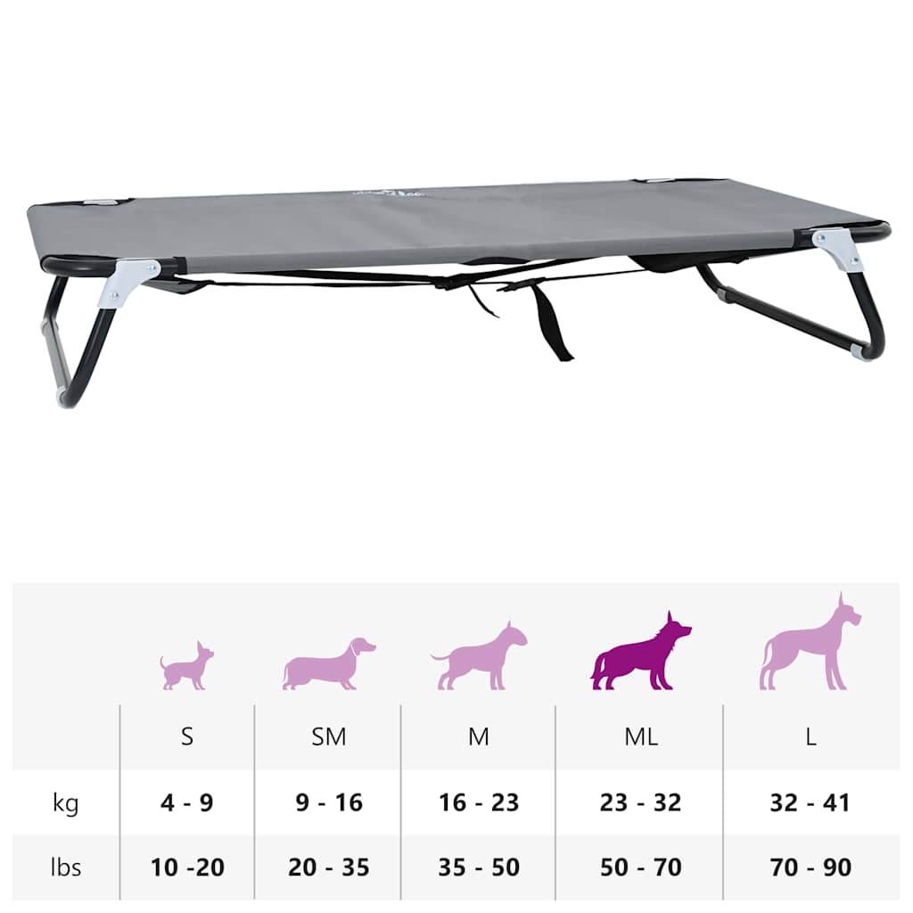 Hondenbed Lichtgrijs 90 x 55 x 18 cm Oxford Stof en Staal