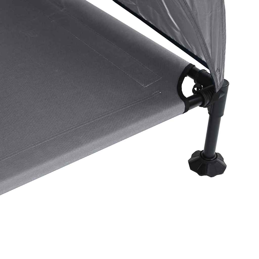 Verhoogd Hondenbed Lichtgrijs 127 x 81 x 108 cm Stof en Staal