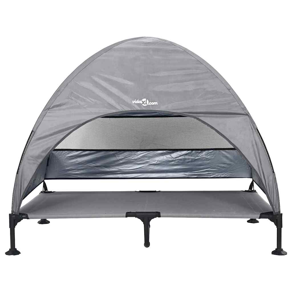 Verhoogd Hondenbed Lichtgrijs 127 x 81 x 108 cm Stof en Staal