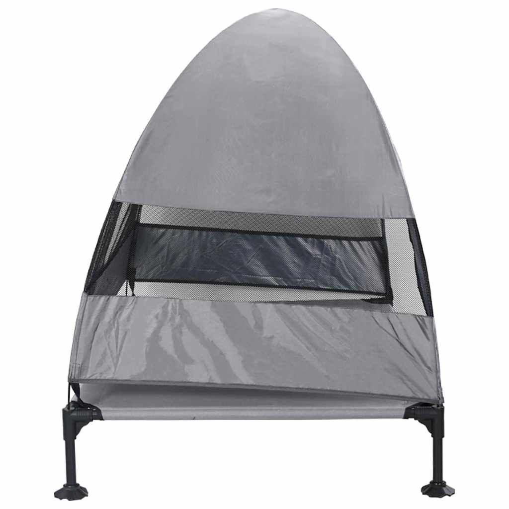 Verhoogd Hondenbed Lichtgrijs 127 x 81 x 108 cm Stof en Staal