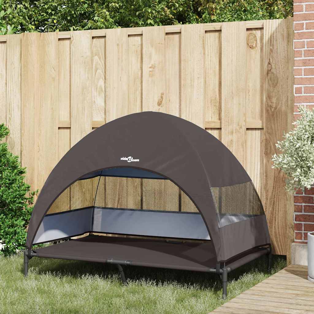 Verhoogd Hondenbed Bruin 127 x 81 x 108 cm Stof en Staal