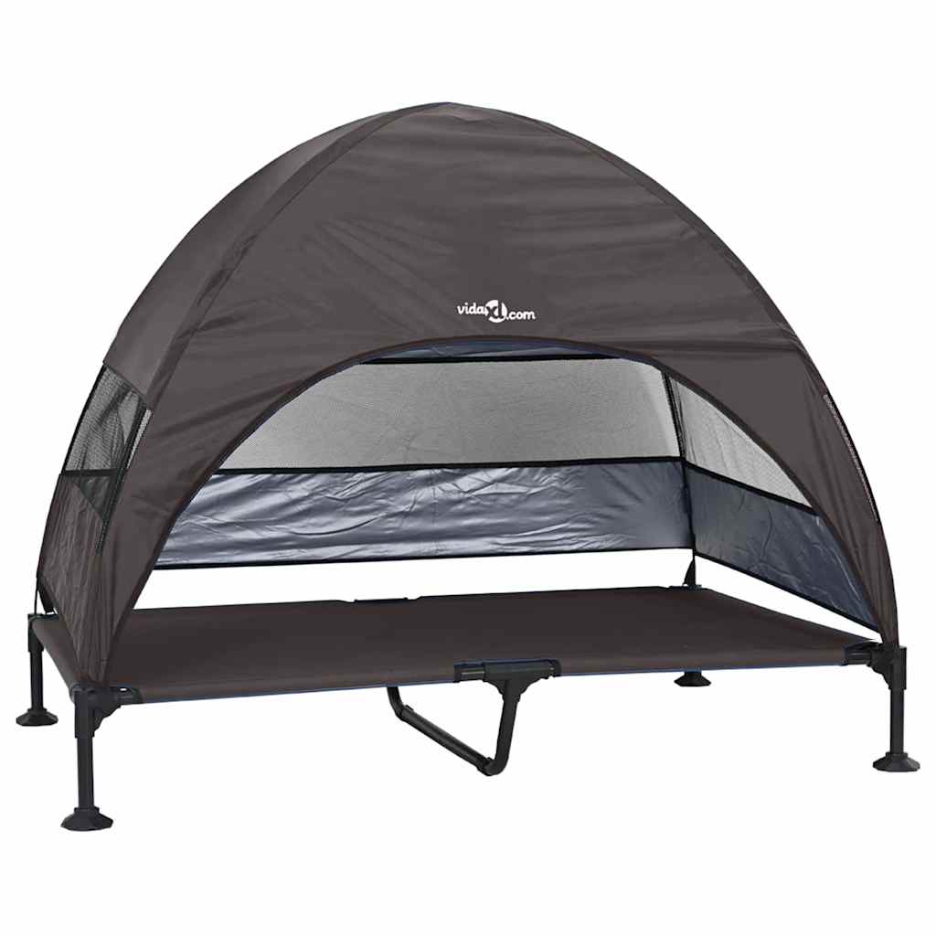 Verhoogd Hondenbed Bruin 127 x 81 x 108 cm Stof en Staal