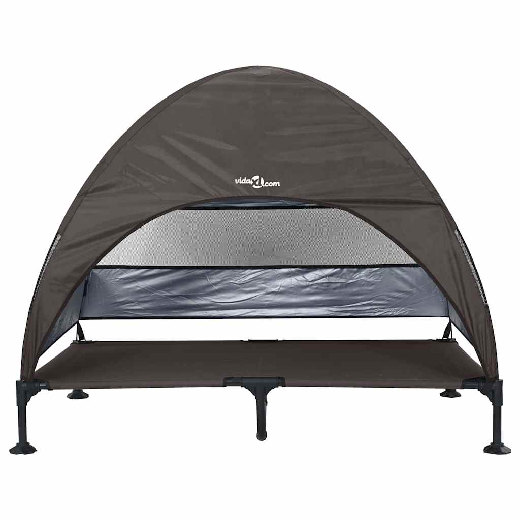 Verhoogd Hondenbed Bruin 127 x 81 x 108 cm Stof en Staal