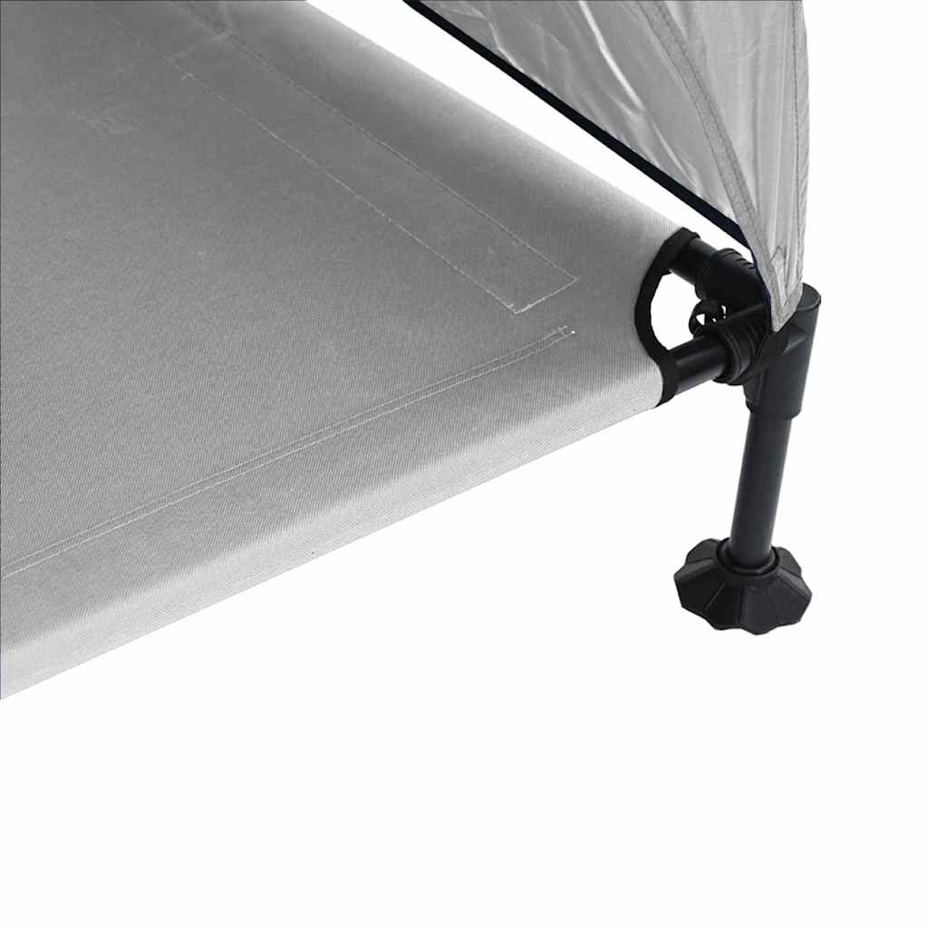 Verhoogd Hondenbed Zilvergrijs 127 x 81 x 108 cm Stof en Staal