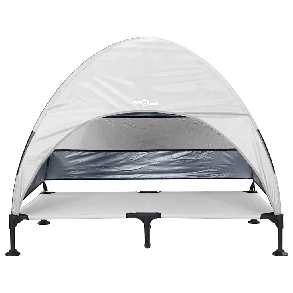 Verhoogd Hondenbed Zilvergrijs 127 x 81 x 108 cm Stof en Staal