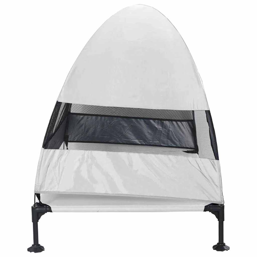 Verhoogd Hondenbed Zilvergrijs 127 x 81 x 108 cm Stof en Staal