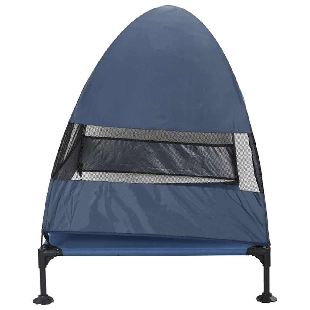 Verhoogd Hondenbed Marineblauw 127 x 81 x 108 cm Stof en Staal