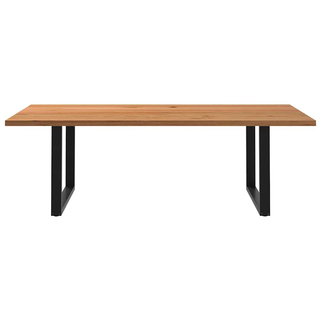 Eettafel rechthoekig 240x120x74 cm massief eikenhout lichtbruin