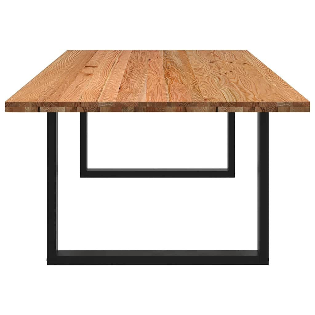 Eettafel rechthoekig 240x120x74 cm massief eikenhout lichtbruin