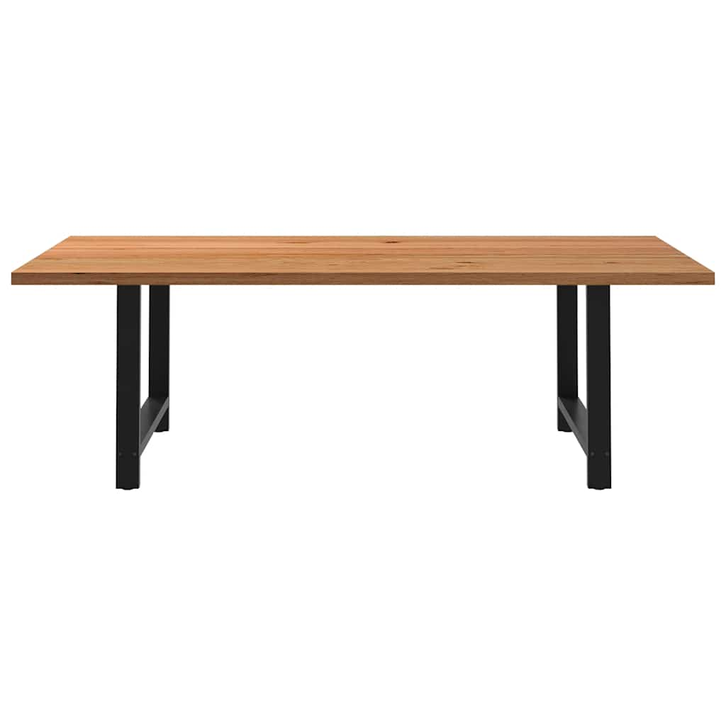 Eettafel rechthoekig 240x120x74 cm massief eikenhout lichtbruin