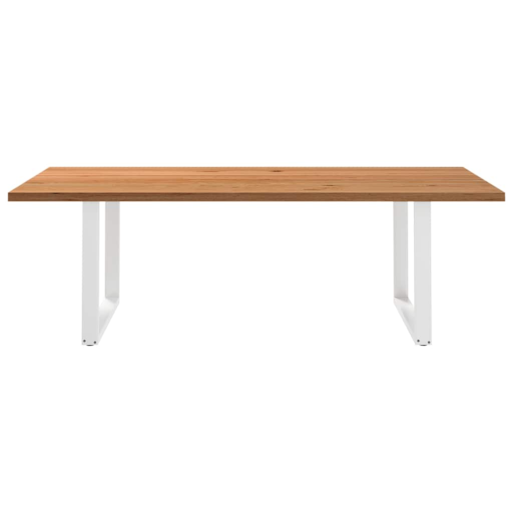 Eettafel rechthoekig 240x120x74 cm massief eikenhout lichtbruin